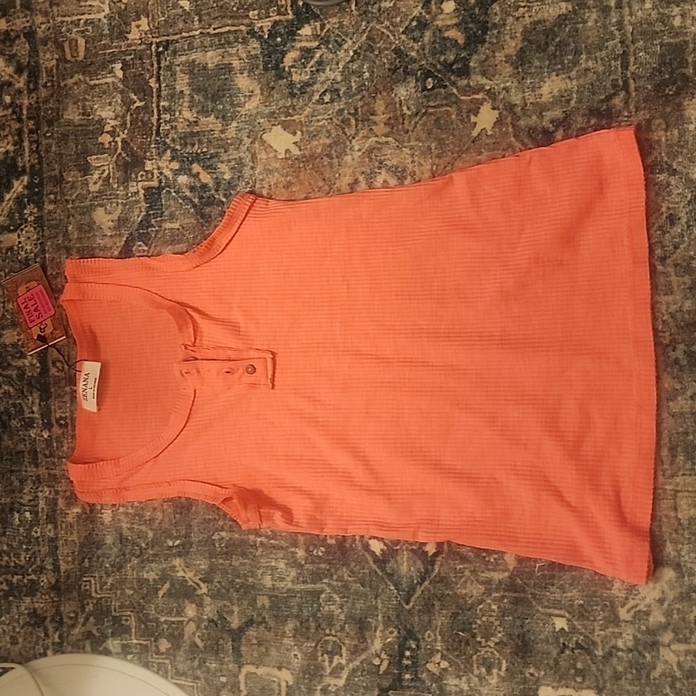 Florescent pinkish ribbed tank